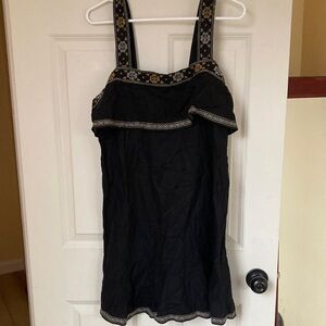 Madewell Black Mini Dress with Gold and silver Accents